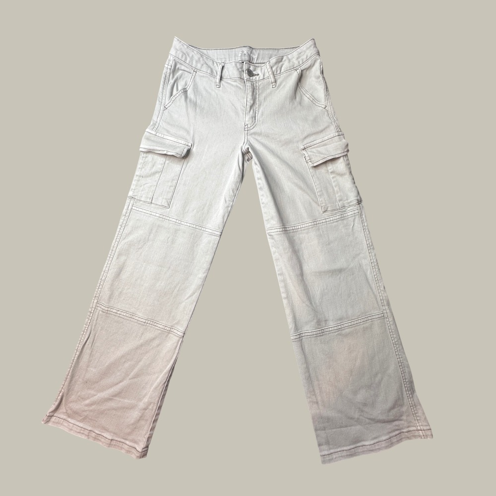 Art Class Cargo Pants Girls 14 Tan Khaki Wide Leg Adjustable Waist Utilitarian